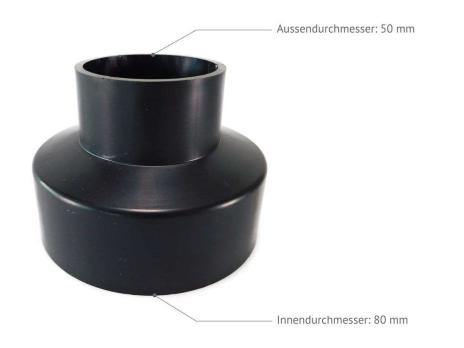 Reduzierungen aus stabilem Kunststoff 80/50 mm