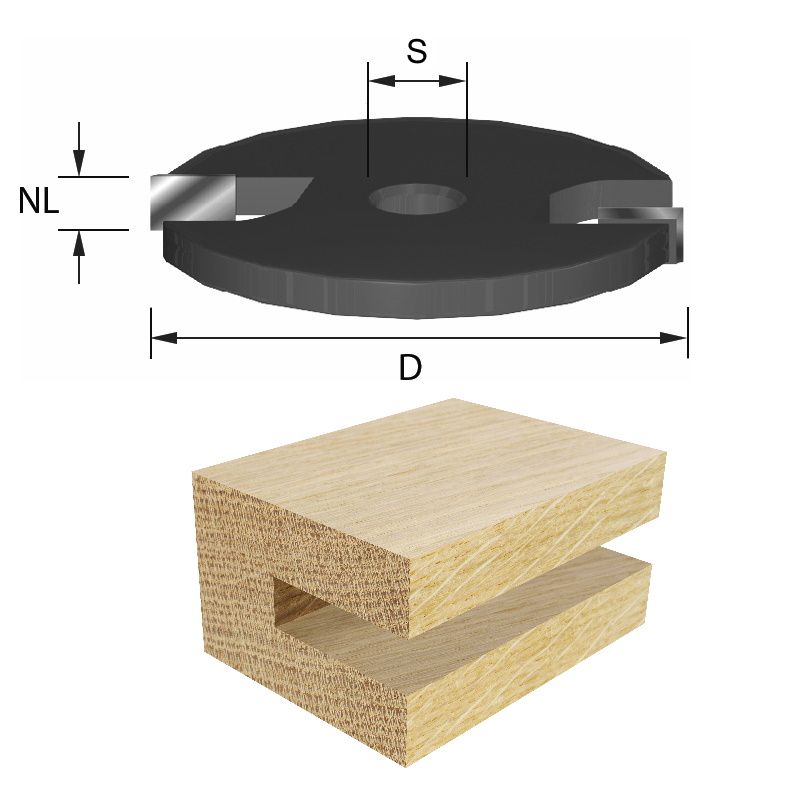 ENT HW Scheibennutfräser Z2 Ø 40 mm NL 2-3 6 zum Nuten/Schlitzen 4-5 